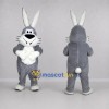 Custom Gray and White Rabbit Mascot Costume Adult Full Body Suit for Easter Events Custom Gray and White Rabbit Mascot Costume Adult Full Body Suit for Easter Events