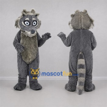 Custom Gray and Black Raccoon Mascot Costume Adult Full Body Suit for Woodland Events