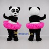 Custom Black and Pink Ballerina Panda Mascot Costume Adult Full Body Suit for Dance Events Custom Black and Pink Ballerina Panda Mascot Costume Adult Full Body Suit for Dance Events