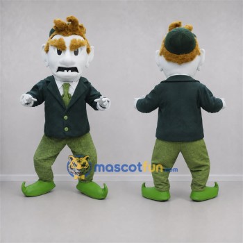 Custom Green Leprechaun Mascot Costume Adult Full Body Suit for St Patricks Day Events