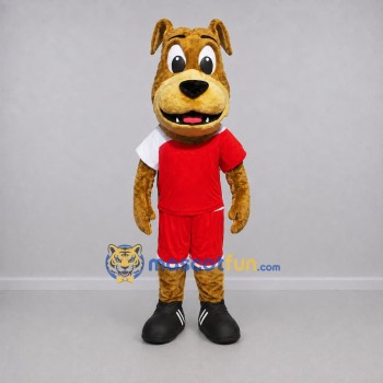 Custom Brown and Red Dog Mascot Costume Adult Full Body Suit for Sports Events