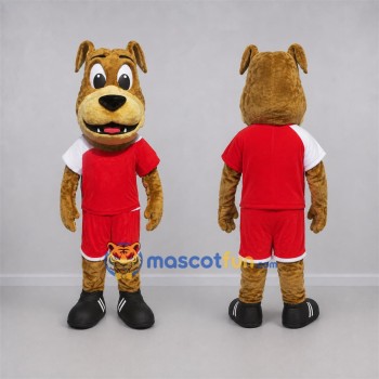Custom Brown and Red Dog Mascot Costume Adult Full Body Suit for Sports Events