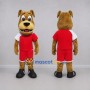 Custom Brown and Red Dog Mascot Costume Adult Full Body Suit for Sports Events