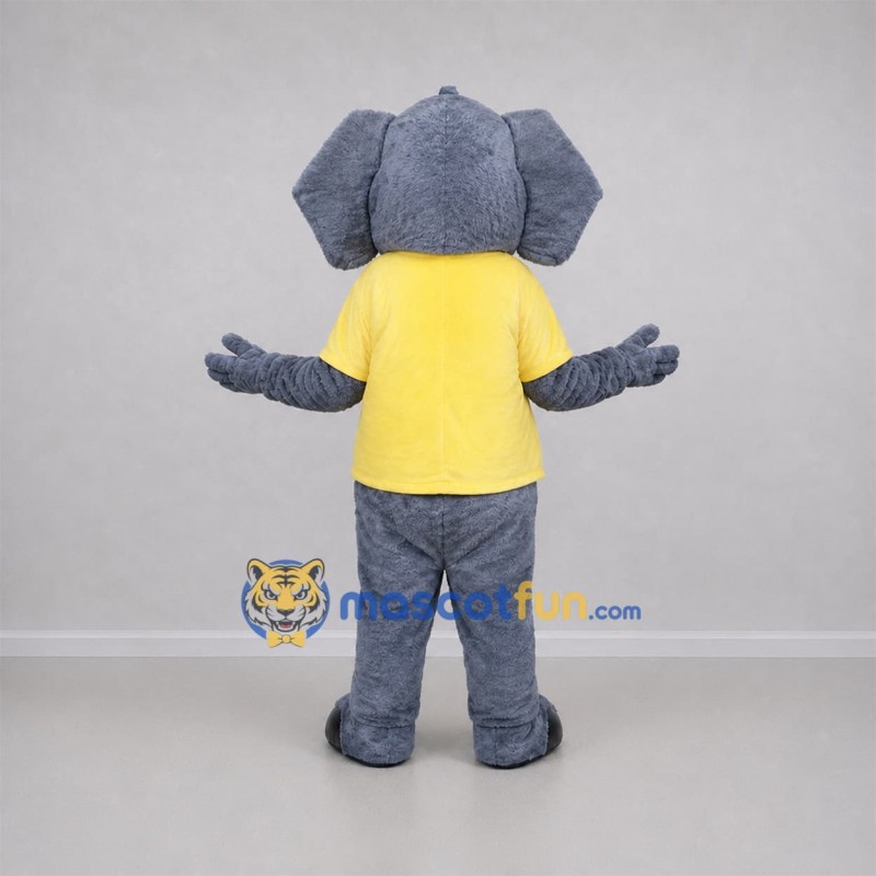 Custom Gray and Yellow Elephant Mascot Costume Adult Full Body Suit for Wildlife Events Custom Gray and Yellow Elephant Mascot Costume Adult Full Body Suit for Wildlife Events