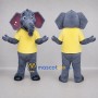 Custom Gray and Yellow Elephant Mascot Costume Adult Full Body Suit for Wildlife Events
