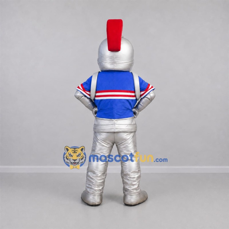 Custom Silver and Blue Knight Mascot Costume Adult Full Body Suit for Medieval Events Custom Silver and Blue Knight Mascot Costume Adult Full Body Suit for Medieval Events