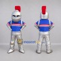 Custom Silver and Blue Knight Mascot Costume Adult Full Body Suit for Medieval Events