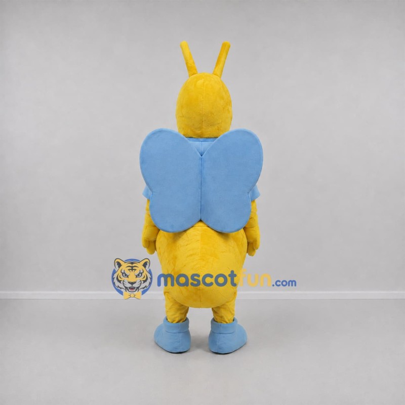 Custom Yellow and Blue Butterfly Mascot Costume Adult Full Body Suit for Nature Events Custom Yellow and Blue Butterfly Mascot Costume Adult Full Body Suit for Nature Events