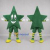 Custom Green and Yellow Star Mascot Costume Adult Full Body Suit for School Events