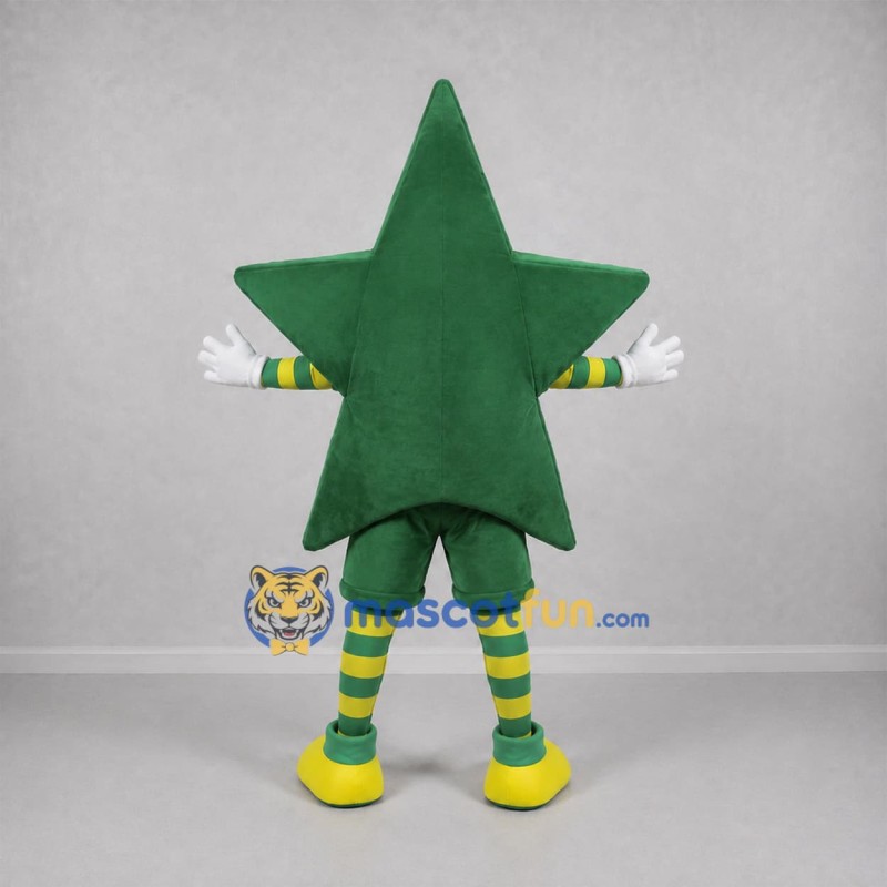 Custom Green and Yellow Star Mascot Costume Adult Full Body Suit for School Events Custom Green and Yellow Star Mascot Costume Adult Full Body Suit for School Events