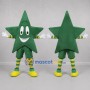 Custom Green and Yellow Star Mascot Costume Adult Full Body Suit for School Events