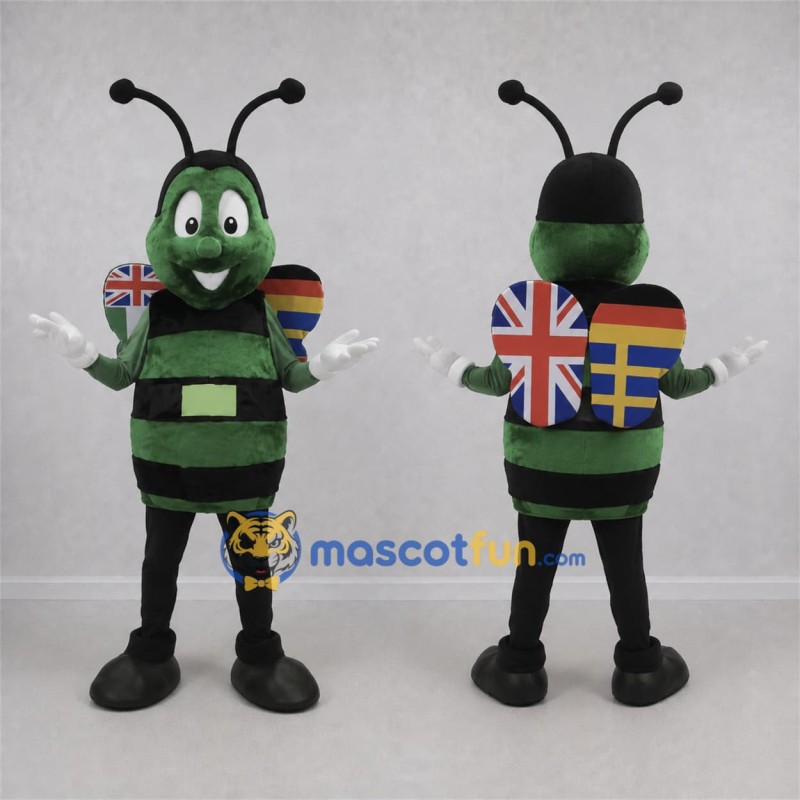 Custom Green and Black Butterfly Mascot Costume Adult Full Body Suit for School Events Custom Green and Black Butterfly Mascot Costume Adult Full Body Suit for School Events