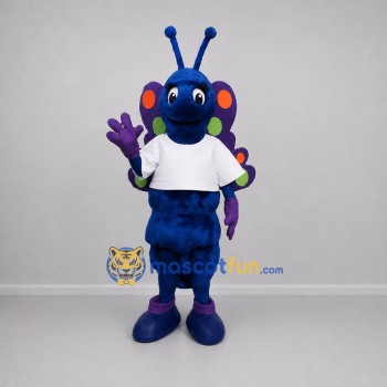 Custom Blue and Purple Butterfly Mascot Costume Adult Full Body Suit for Nature Events Custom Blue and Purple Butterfly Mascot Costume Adult Full Body Suit for Nature Events