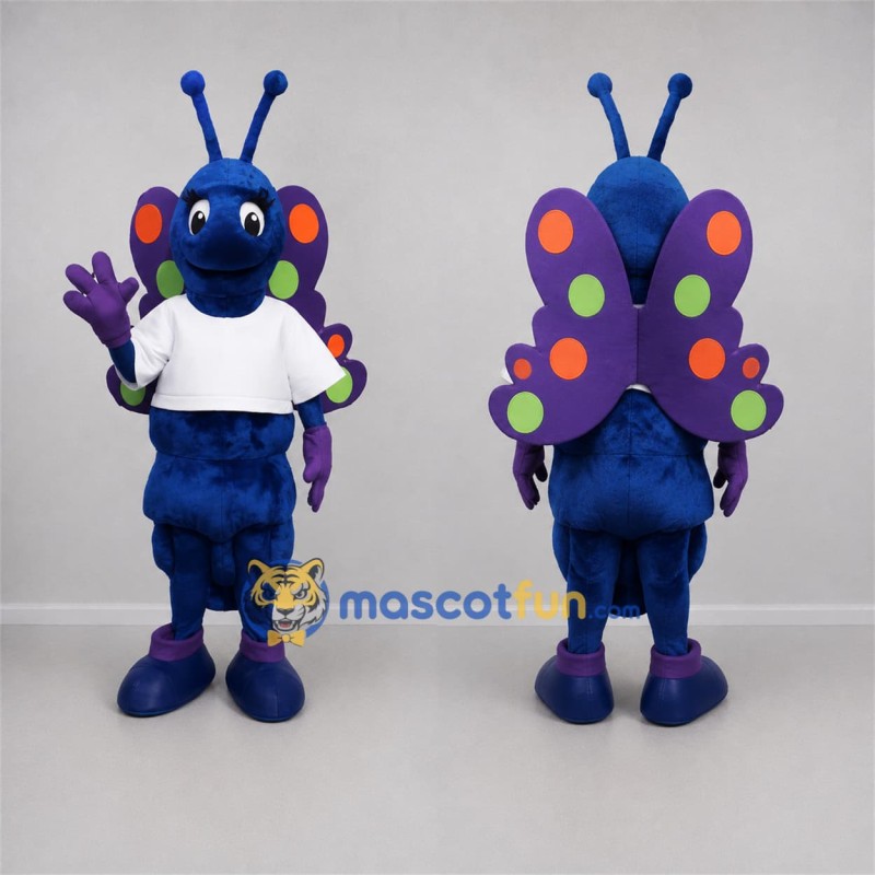 Custom Blue and Purple Butterfly Mascot Costume Adult Full Body Suit for Nature Events Custom Blue and Purple Butterfly Mascot Costume Adult Full Body Suit for Nature Events
