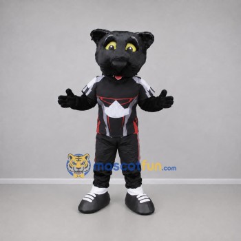Custom Black and White Panther Mascot Costume Adult Full Body Suit for Sports Events