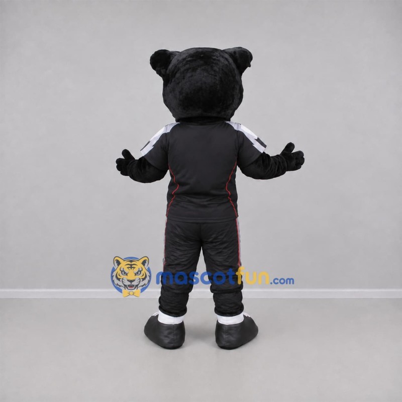 Custom Black and White Panther Mascot Costume Adult Full Body Suit for Sports Events Custom Black and White Panther Mascot Costume Adult Full Body Suit for Sports Events