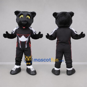 Custom Black and White Panther Mascot Costume Adult Full Body Suit for Sports Events