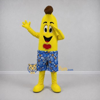 Custom Yellow and Blue Banana Mascot Costume Adult Full Body Suit for Food Festivals