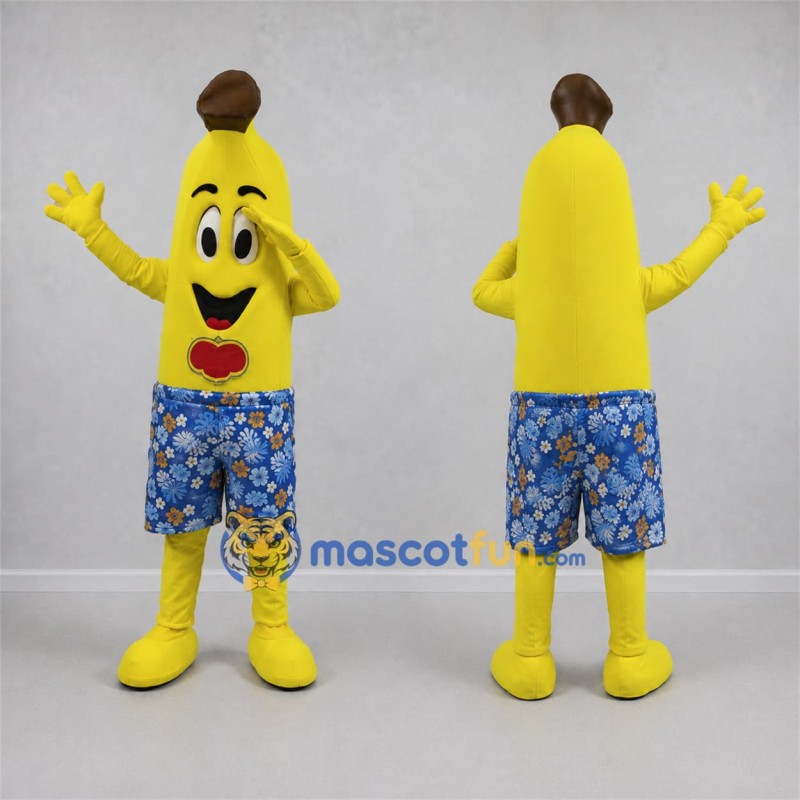 Custom Yellow and Blue Banana Mascot Costume Adult Full Body Suit for Food Festivals Custom Yellow and Blue Banana Mascot Costume Adult Full Body Suit for Food Festivals