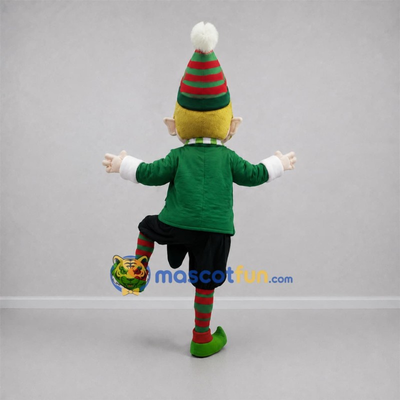 Custom Green and Red Christmas Elf Mascot Costume Adult Full Body Suit for Christmas Events Custom Green and Red Christmas Elf Mascot Costume Adult Full Body Suit for Christmas Events