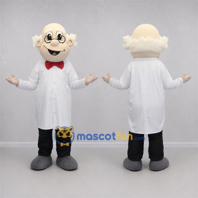 Custom White and Red Scientist Mascot Costume Adult Full Body Suit for Science Events Custom White and Red Scientist Mascot Costume Adult Full Body Suit for Science Events