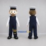 Custom Navy Blue and White Sailor Mascot Costume Adult Full Body Suit for Marine Events
