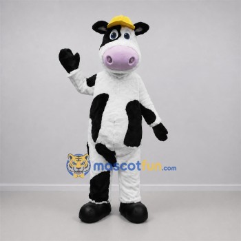 Custom Black and White Cow Mascot Costume Adult Full Body Suit for Farm Events