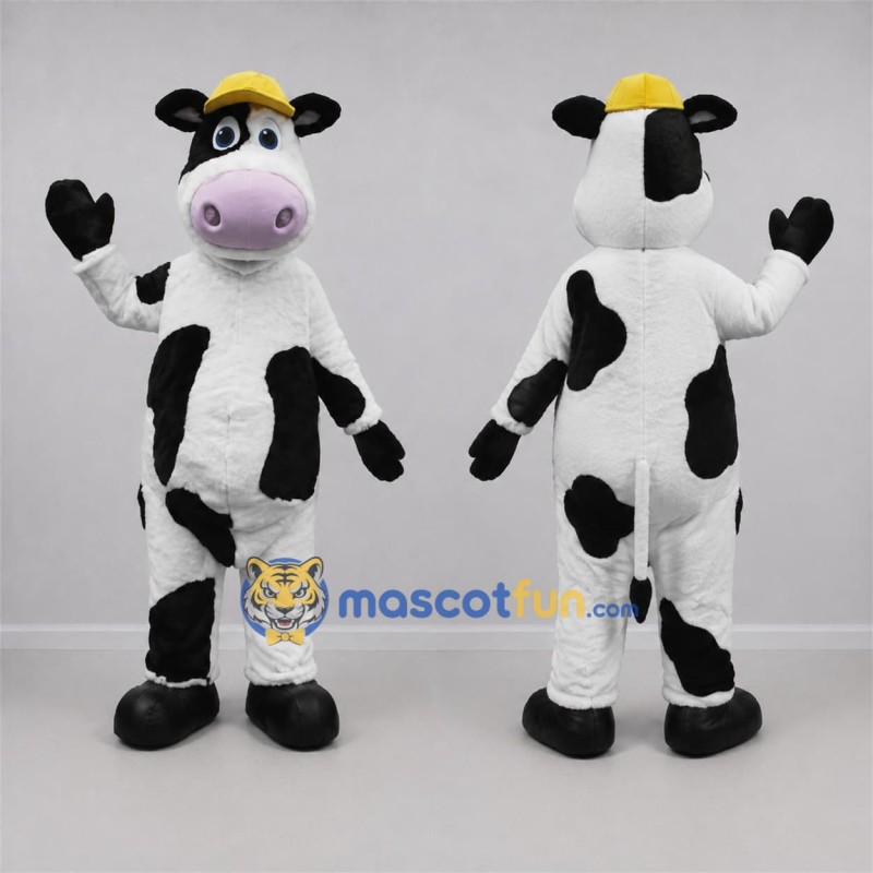 Custom Black and White Cow Mascot Costume Adult Full Body Suit for Farm Events Custom Black and White Cow Mascot Costume Adult Full Body Suit for Farm Events