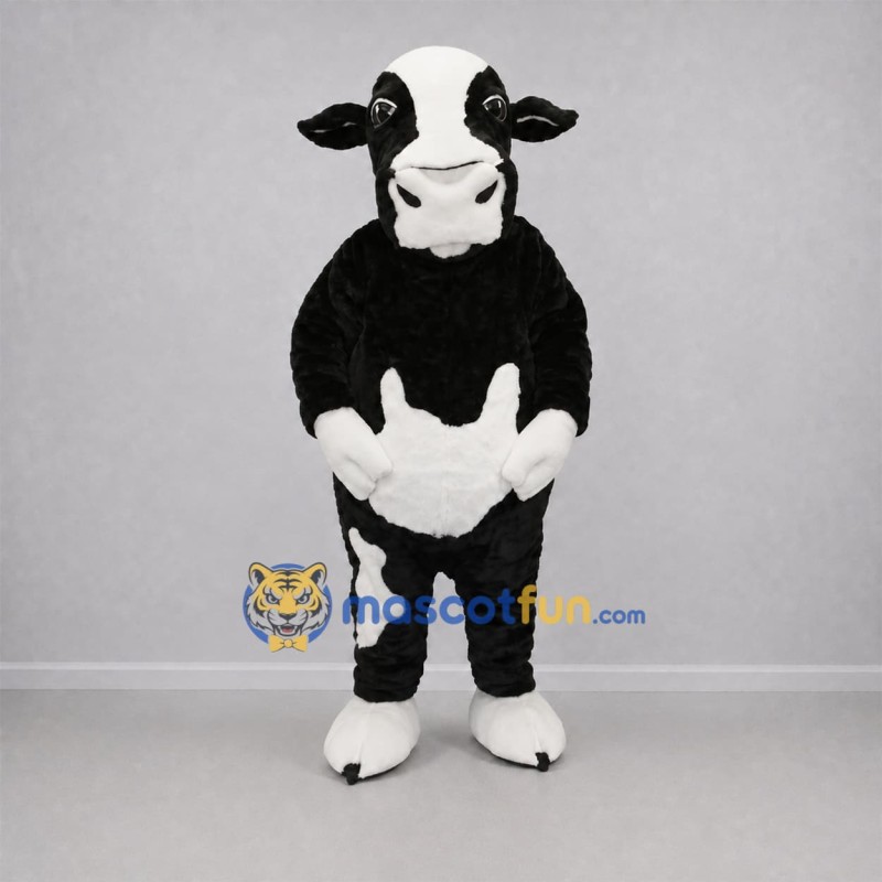 Custom Black and White Cow Mascot Costume Adult Full Body Suit for Farm Events Custom Black and White Cow Mascot Costume Adult Full Body Suit for Farm Events
