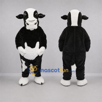 Custom Black and White Cow Mascot Costume Adult Full Body Suit for Farm Events