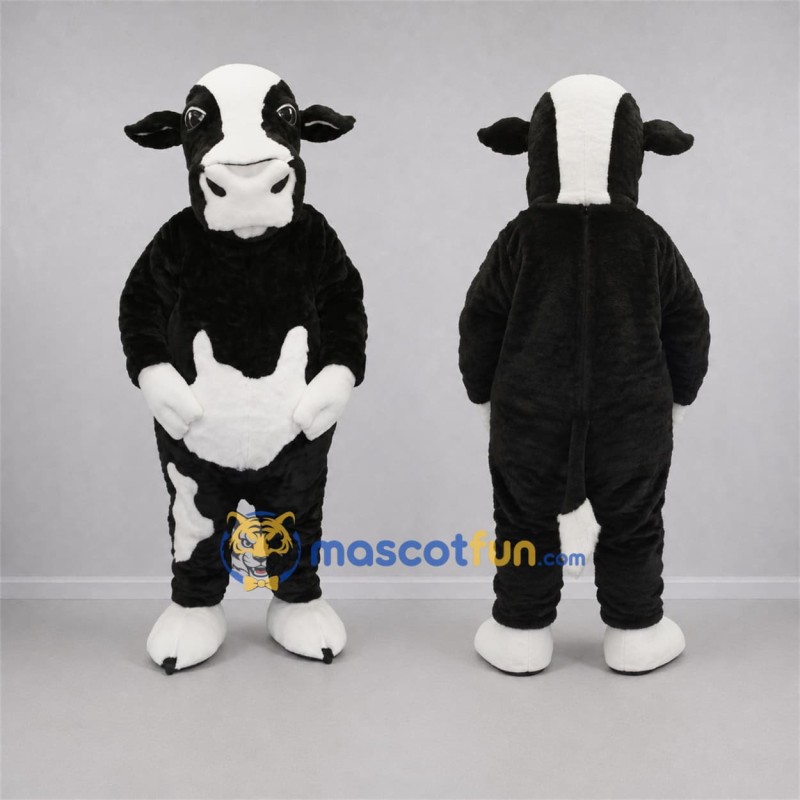 Custom Black and White Cow Mascot Costume Adult Full Body Suit for Farm Events Custom Black and White Cow Mascot Costume Adult Full Body Suit for Farm Events