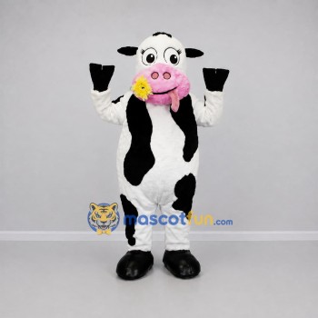 Custom Black and White Cow Mascot Costume Adult Full Body Suit for Farm Events Custom Black and White Cow Mascot Costume Adult Full Body Suit for Farm Events