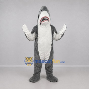 Custom Gray and White Shark Mascot Costume Adult Full Body Suit for Marine Events Custom Gray and White Shark Mascot Costume Adult Full Body Suit for Marine Events