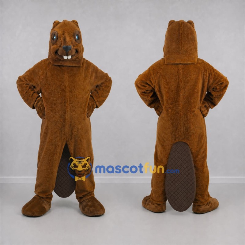 Custom Brown Beaver Mascot Costume Adult Full Body Suit for Wildlife Events Custom Brown Beaver Mascot Costume Adult Full Body Suit for Wildlife Events