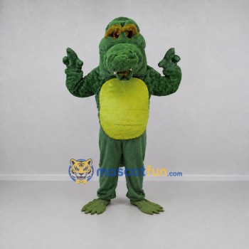 Custom Green and Yellow Crocodile Mascot Costume Adult Full Body Suit for Reptile Events Custom Green and Yellow Crocodile Mascot Costume Adult Full Body Suit for Reptile Events