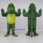 Custom Green and Yellow Crocodile Mascot Costume Adult Full Body Suit for Reptile Events