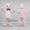 Custom Pink and White Rabbit Mascot Costume Adult Full Body Suit for Easter Events Custom Pink and White Rabbit Mascot Costume Adult Full Body Suit for Easter Events