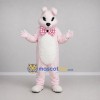 Custom Pink and White Rabbit Mascot Costume Adult Full Body Suit for Easter Events Custom Pink and White Rabbit Mascot Costume Adult Full Body Suit for Easter Events