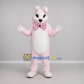 Custom Pink and White Rabbit Mascot Costume Adult Full Body Suit for Easter Events Custom Pink and White Rabbit Mascot Costume Adult Full Body Suit for Easter Events