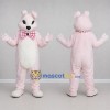 Custom Pink and White Rabbit Mascot Costume Adult Full Body Suit for Easter Events Custom Pink and White Rabbit Mascot Costume Adult Full Body Suit for Easter Events