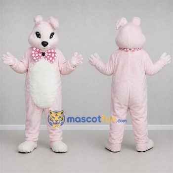 Custom Pink and White Rabbit Mascot Costume Adult Full Body Suit for Easter Events