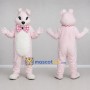 Custom Pink and White Rabbit Mascot Costume Adult Full Body Suit for Easter Events