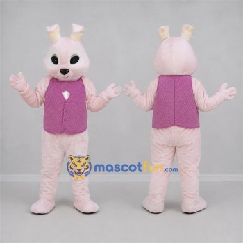 Custom Pink and Purple Easter Bunny Mascot Costume Adult Full Body Suit for Easter Events