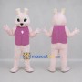 Custom Pink and Purple Easter Bunny Mascot Costume Adult Full Body Suit for Easter Events