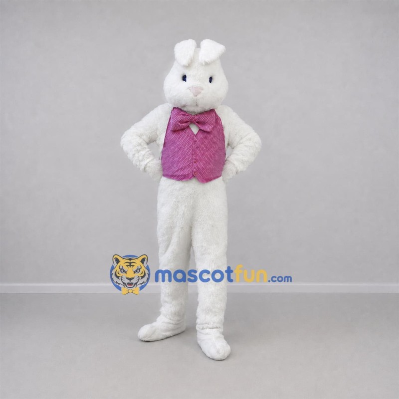 Custom White and Purple Easter Bunny Mascot Costume Adult Full Body Suit for Easter Events Custom White and Purple Easter Bunny Mascot Costume Adult Full Body Suit for Easter Events