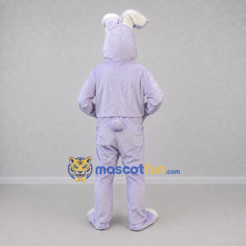 Custom Lavender and White Easter Bunny Mascot Costume Adult Full Body Suit for Easter Events Custom Lavender and White Easter Bunny Mascot Costume Adult Full Body Suit for Easter Events