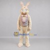 Custom Cream and Pink Easter Bunny Mascot Costume Adult Full Body Suit for Easter Events Custom Cream and Pink Easter Bunny Mascot Costume Adult Full Body Suit for Easter Events