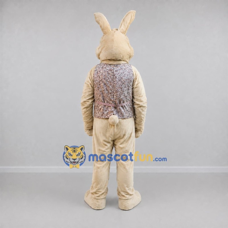 Custom Cream and Pink Easter Bunny Mascot Costume Adult Full Body Suit for Easter Events Custom Cream and Pink Easter Bunny Mascot Costume Adult Full Body Suit for Easter Events