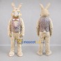Custom Cream and Pink Easter Bunny Mascot Costume Adult Full Body Suit for Easter Events