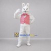 Custom White and Pink Easter Bunny Mascot Costume Adult Full Body Suit for Easter Events Custom White and Pink Easter Bunny Mascot Costume Adult Full Body Suit for Easter Events